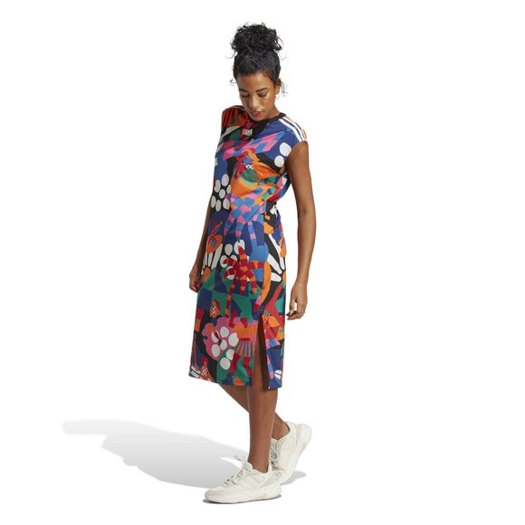 EUC ADIDAS X FARM RIO MIDI DRESS MEDIUM - Picture 1 of 5